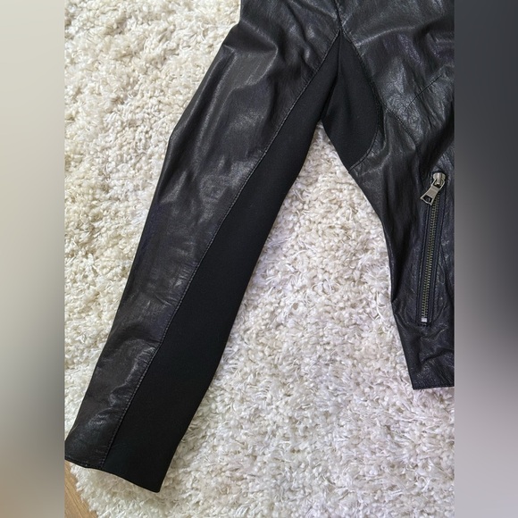 Banana Republic Black Moto Leather Jacket Sz S - Picture 7 of 13